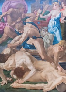 Mozes verdedigt de dochters van Jethro door Giovanni Battista Rosso Fiorentino