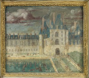 Uitzicht op het kasteel van Fontainebleau rond 1535 - 1540 door Giovanni Battista Rosso Fiorentino