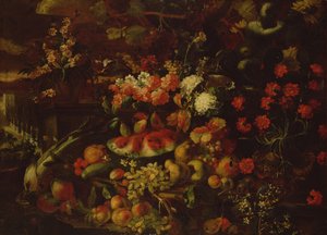Stilleven met Fruit, Groenten en Bloemen