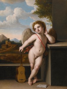 Giovanni Battista Salvi Een engel met een gitaar