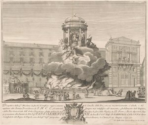 De Prima Macchina voor de Chinea van 1732: De Raad van de Goden door Giovanni Battista Sintes, after Nicola Michetti