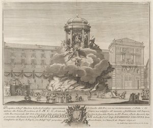 De Raad van de Goden, voor het "Chinea" Festival door Giovanni Battista Sintes probably after Nicola Michetti