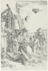 Aanbidding van Christuskind door drie koningen door Giovanni Battista Tiepolo