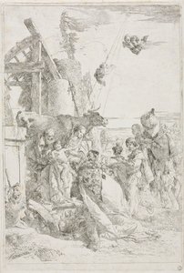 Aanbidding der Wijzen, ca. 1740 door Giovanni Battista Tiepolo