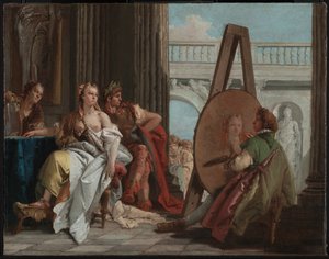 Alexander de Grote en Campaspe in de studio van Apelles