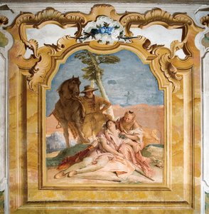 Angelica Komt de Gewonde Medoro te Hulp, uit de Kamer van Orlando Furioso in de Palazzina door Giovanni Battista Tiepolo