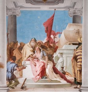 Detail (Offer van Iphigenia), uit de Entreehal in de Palazzina door Giovanni Battista Tiepolo