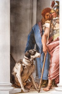 Detail van de Griekse Vloot in Aulis, van de Entreehal in de Palazzina, 1757 door Giovanni Battista Tiepolo