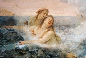 Detail van Thetis, van Thetis Troost haar Zoon Achilles, van de Kamer van de Ilias in de Palazzina, 1757