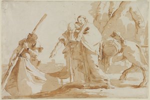 Vlucht naar Egypte: Het Inschepen van de Heilige Familie, ca. 1735 door Giovanni Battista Tiepolo