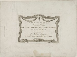 Frontispice uit Capricci door Giovanni Battista Tiepolo