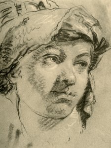 Hoofd van een Meisje met een Tulband, midden 18e eeuw, 1928 door Giovanni Battista Tiepolo