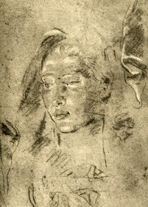 Hoofd van een jonge vrouw, midden 18e eeuw, 1928 door Giovanni Battista Tiepolo