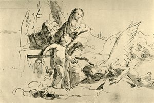 Heilige Familie en Engelen door Giovanni Battista Tiepolo