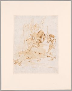 Heilige Familie met Johannes en twee engelen door Giovanni Battista Tiepolo