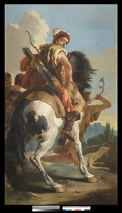 Jager te paard, 1718-30 door Giovanni Battista Tiepolo