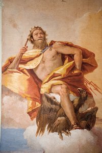 Jupiter de Donderaar met Adelaar, uit de Kamer van Olympische Goden in de Foresteria door Giovanni Battista Tiepolo