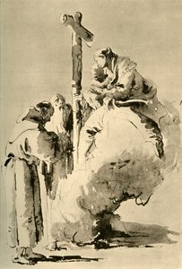 Madonna met twee heilige monniken door Giovanni Battista Tiepolo