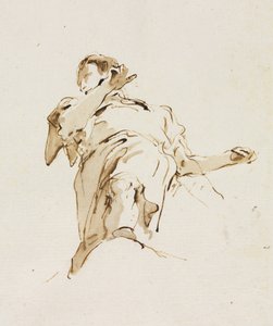 Mannelijke figuur van onderaf gezien