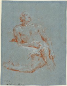 Mannelijk naakt leunend op zijn elleboog (verso) door Giovanni Battista Tiepolo