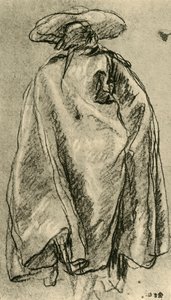 Man in een Grote Mantel van achteren gezien, 1752, 1928 door Giovanni Battista Tiepolo