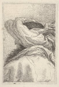Man met tulband, afgebeeld in borstlengte van achteren in driekwart zicht, ca. 1770 door Giovanni Battista Tiepolo