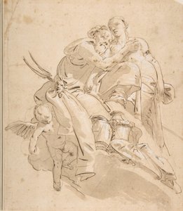 Mariene godheid met vrouwelijke figuur door Giovanni Battista Tiepolo
