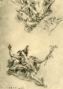 Mercurius en Schilderkunst door Giovanni Battista Tiepolo