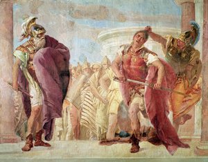 Minerva voorkomt dat Achilles Agamemnon doodt, uit 