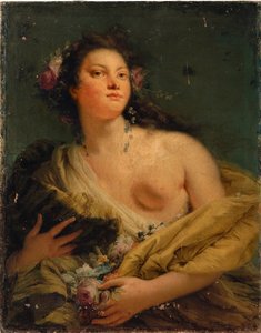 Portret van een Dame als Flora door Giovanni Battista Tiepolo