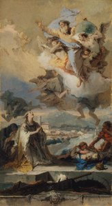 Sint Thecla bidt voor de pestlijders, 1758-59 door Giovanni Battista Tiepolo