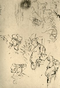 Satyr Herms en Oosterse hoofden, midden 18e eeuw, 1928 door Giovanni Battista Tiepolo