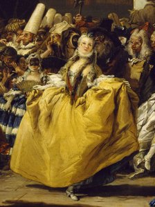 Carnavalscène of Het menuet door Giovanni Battista Tiepolo