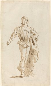 Staande Man in Zestiende-eeuwse Kleding door Giovanni Battista Tiepolo