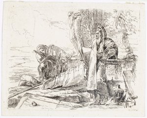 Staande filosoof met een groot boek, uit Vari Capricci door Giovanni Battista Tiepolo