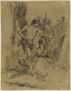 De ontdekking van het graf van Punchinello door Giovanni Battista Tiepolo