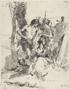 De ontdekking van het graf van Punchinello, uit de Scherzi, ca. 1743-50