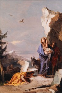 De vlucht naar Egypte door Giovanni Battista Tiepolo