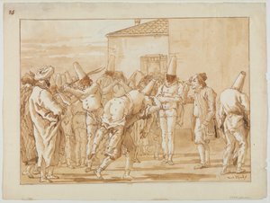 De geseling van Punchinello, ca. 1800
