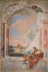 Thetis Troost haar Zoon Achilles, uit de Kamer van de Ilias in de Palazzina door Giovanni Battista Tiepolo