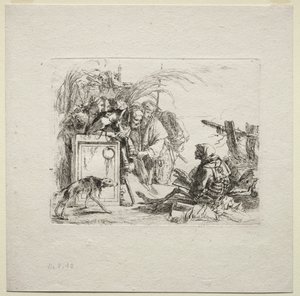 Verschillende Caprices: De dood geeft audiëntie door Giovanni Battista Tiepolo