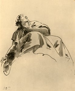 Zittende vrouw, schuin van onderen gezien, midden 18e eeuw, 1928 door Giovanni Battista Tiepolo