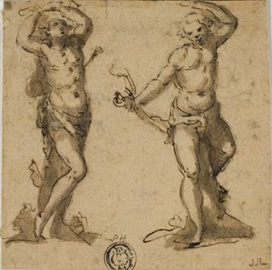 Twee Schetsen van Sint Sebastiaan door Giovanni Battista Trotti
