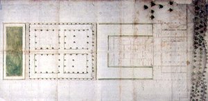 Plan van de Medici-villa in Agnano