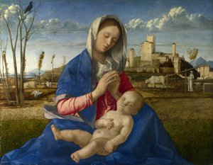 Madonna van de Weide (Madonna del Prato) door Giovanni Bellini