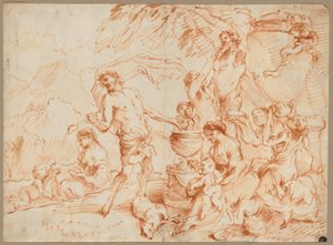 Bacchanaal voor een Herm, vroege jaren 1660 door Giovanni Benedetto (1609 64) Castiglione