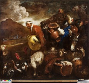 Abrahams Reis, c.1652 door Giovanni Benedetto (1609 64) Castiglione