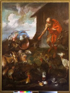 De intocht van de dieren in de ark, ca. 1655 door Giovanni Benedetto (1609 64) Castiglione