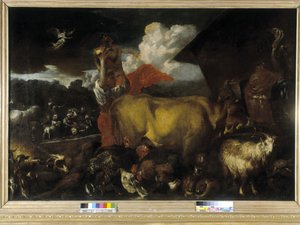 De intocht van de dieren in de ark door Giovanni Benedetto Castiglione