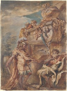 Alexander bij het Graf van Cyrus door Giovanni Benedetto Castiglione
